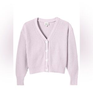 Darling Pastel Lilac V-Neck Button Cardigan